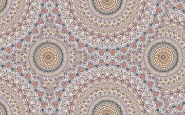 soyut desenli renkli illüstrasyon, soyut geometri, kusursuz süslemeli ve geometrik desenli illüstrasyon, asimetrik, arabesk