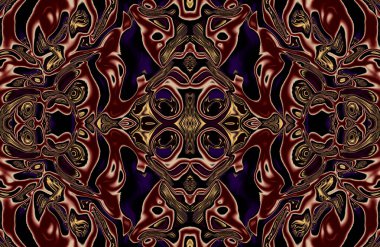 soyut desenli renkli illüstrasyon, soyut geometri, kusursuz süslemeli ve geometrik desenli illüstrasyon, asimetrik, arabesk