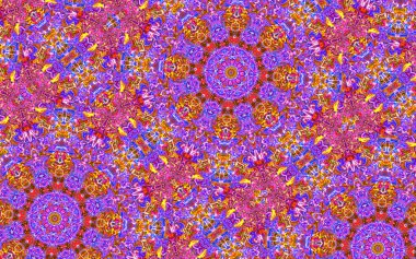 soyut desenli renkli illüstrasyon, soyut geometri, kusursuz süslemeli ve geometrik desenli illüstrasyon, asimetrik, arabesk