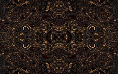 soyut desenli renkli illüstrasyon, soyut geometri, kusursuz süslemeli ve geometrik desenli illüstrasyon, asimetrik, arabesk