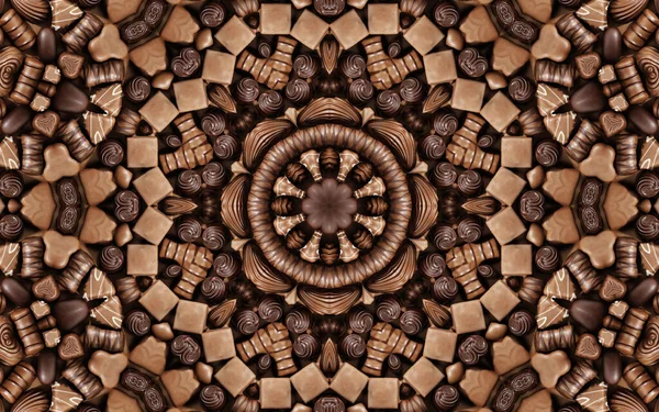 Hermosa Ilustración Dulces Chocolate Con Fondo Geométrico Ilustración Con Adornos —  Fotos de Stock