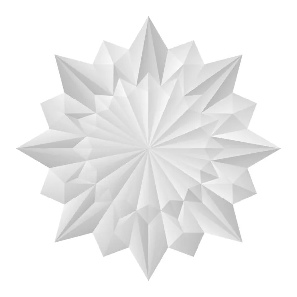 Flor Geométrica Blanca Ocho Puntas Dispuesto Estilo Mandala Origami Ilustración — Archivo Imágenes Vectoriales