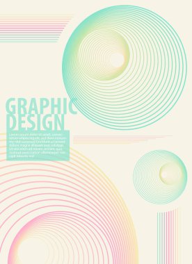 Thick lines blend thin lines, in the shape of a circle, stacked 2 layers, editable stroke. Abstract background poster template patel color tone. Vector illustration. clipart