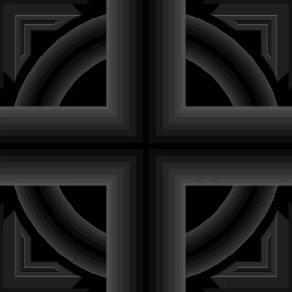 Бесшовный Геометрический Узор Крест Перекресток Черная Труба Круга Трехмерный Прямоугольный — стоковый вектор