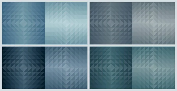 Formas Geométricas Triangulares Fondo Patrón Abstracto Conjunto Diseño Color Azul — Vector de stock
