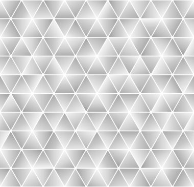 Yuvarlak uçlu soyut arkaplan üçgeni şekli. Beyaz dikişsiz altıgen geometrik şekil. Parlak eğim düzeni. Vektör illüstrasyonu.
