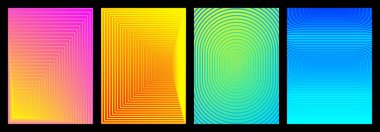 Toplama arkaplan doğrusal harmanı ince ile kalın arasında. Renkli gradyan çizgiler. Tasarım yayını için kompozisyonlar, kitap kapağı, poster, dergi, ağ, duvar. Vektör illüstrasyonu.