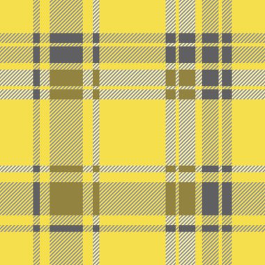 Kusursuz desenli ekose arka plan. 2021 'in renk trendi, Sarı ve Gri. Kumaş deseni, fayans, kitap kapağı, poster, broşür, dergi, ambalaj, tartan, duvar. Vektör illüstrasyonu.