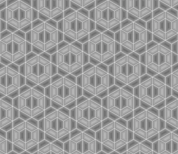 シームレスな抽象的な背景パターン 六角形の形をした灰色のグラデーション 白い線 2021年のカラートレンド ファブリック タイル カバー ポスター チラシ 壁のためのテクスチャデザイン — ストックベクタ