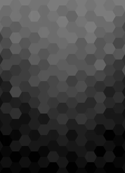 Sześciokątny Wzór Mozaiki Abstrakcyjne Tło Czarny Gradient Ciemnego Jasnego Projekt — Wektor stockowy