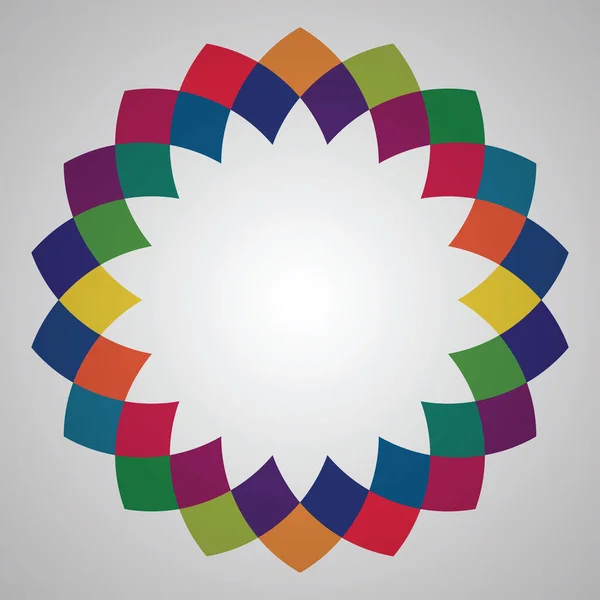 Farbenfroher Rahmen Mit Blütenblättern Mandala Muster Weißer Hintergrund Kopierraum Für — Stockvektor