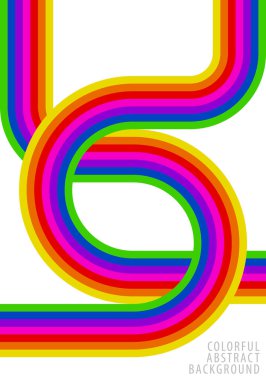 Renkli soyut arkaplan deseni. Gökkuşağı çizgileri kesişir. Yayınlama, kapak, poster, kart, broşür, pankart, duvar için şablon tasarımı. Vektör illüstrasyonu.