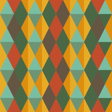 Argyle kusursuz desen arkaplanı. Retro renkli ekose kumaş. Kumaş, tekstil, kumaş, kumaş, giysi, fayans, kapak, poster, afiş, pankart, duvar için doku tasarımı. Vektör illüstrasyonu.