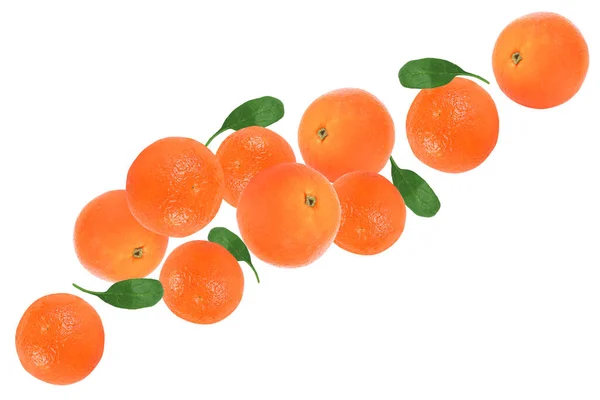 Orange Flying Air Isolated White Background Whole Fresh Oranges Air — Photo