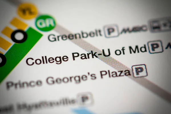 College Park Stanice Washington Metro Map — Stock fotografie