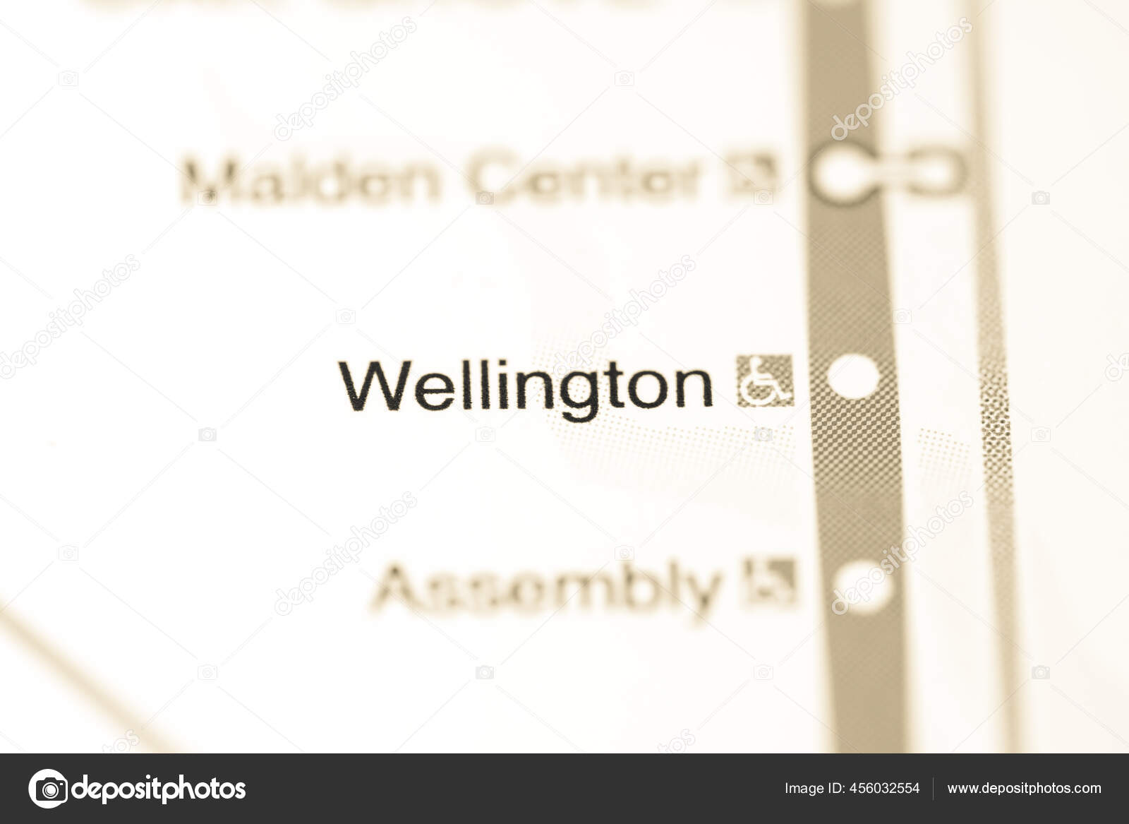 Estación Wellington Mapa Del Metro Boston fotografía de stock