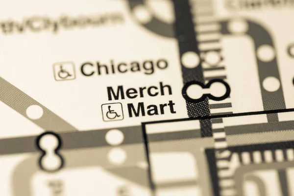 Merch Mart Station on the map. Chicago Metro map.