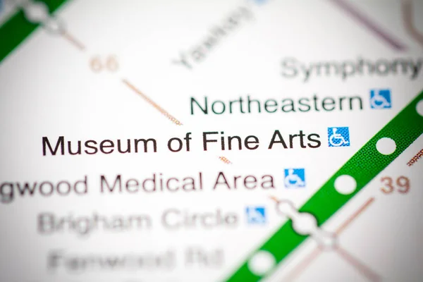 Museum of Fine Arts Station. Boston Metro map.