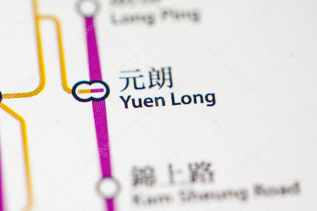 Yuen Long Station. Hong Kong Metro map.