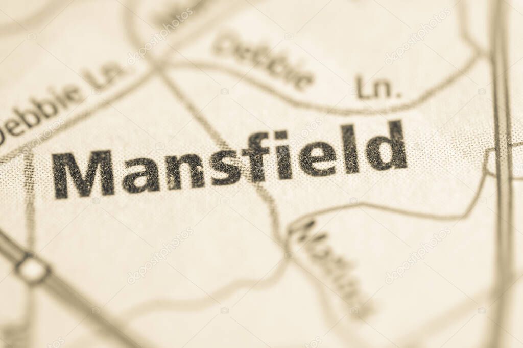 Mansfield. Texas. USA on the map
