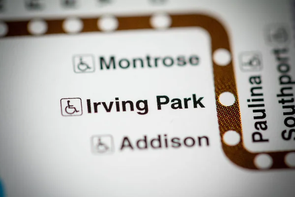 Irving Park Station on the map. Chicago Metro map.