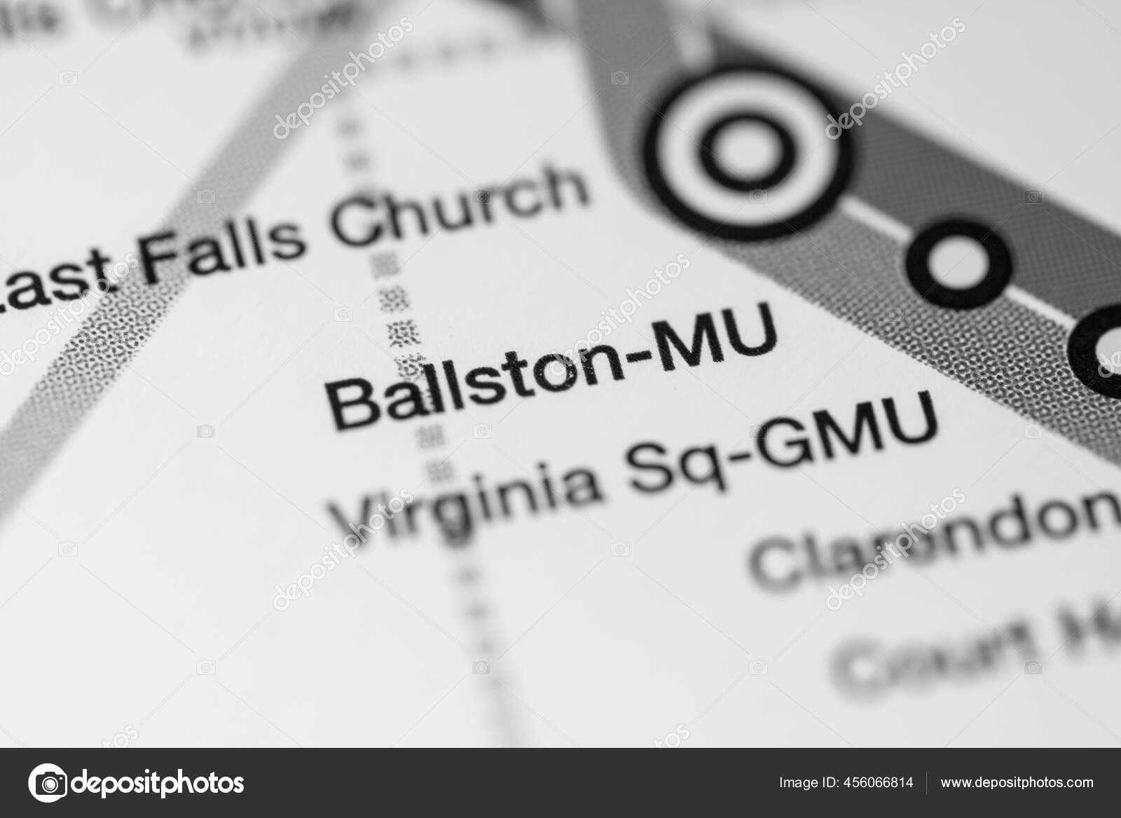 Ballston Station Washington Metro Map Stock Photo by