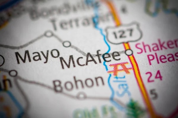 Mcafee Kentucky États Unis Vue Détaillée Sur Carte — Photo