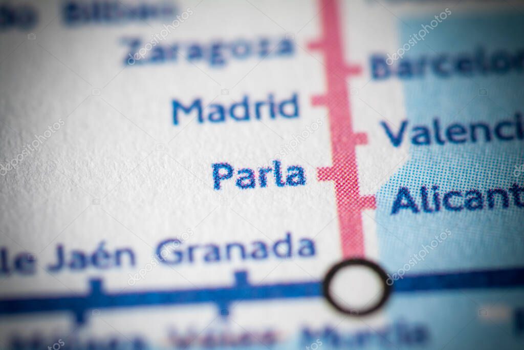 Parla, Spain on a geographical map.