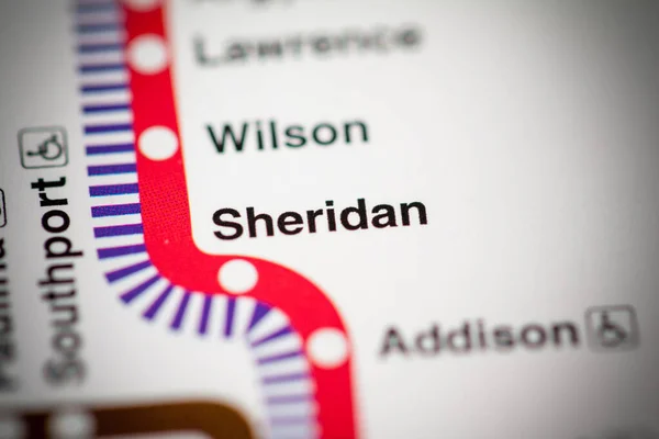 Sheridan Station on the map. Chicago Metro map.