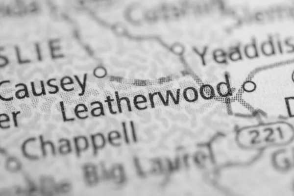 Lederhout Kentucky Usa Interactieve Kaart — Stockfoto