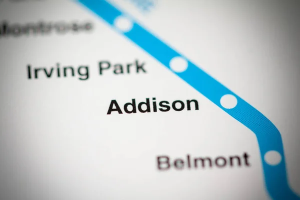 Addison Station on the map. Chicago Metro map.
