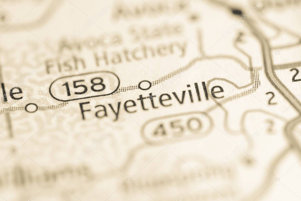 Fayetteville. Indiana. USA on the map
