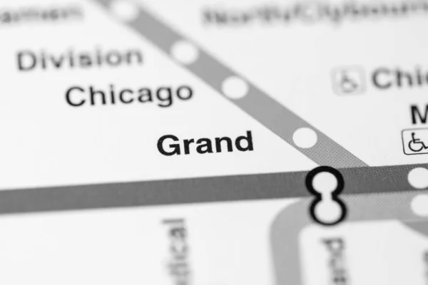 Grand Station on the map. Chicago Metro map.