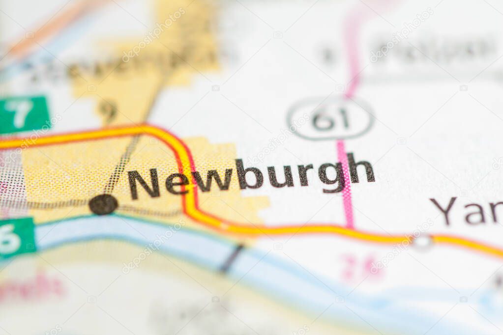 Newburgh. Indiana. USA on the map