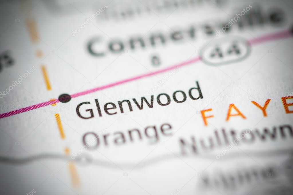 Glenwood. Indiana. USA on the map