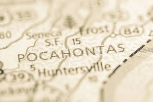Pocahontas West Virginia Usa Detailed View Map — Stock Photo, Image