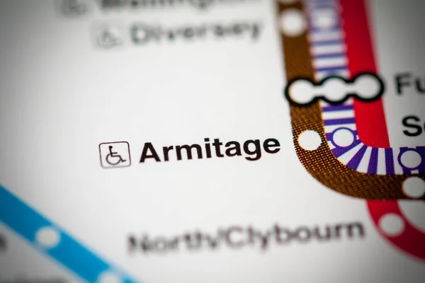 Armitage Station on the map. Chicago Metro map.