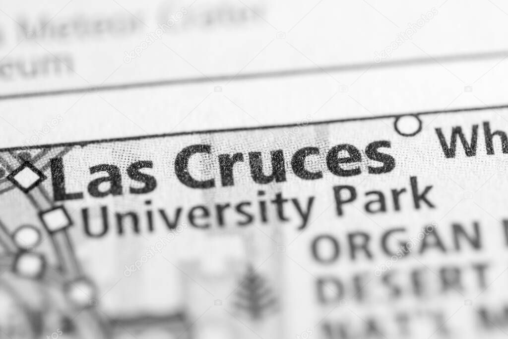 Las Cruces. Texas. USA, on the map