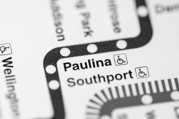 Paulina Station on the map. Chicago Metro map.