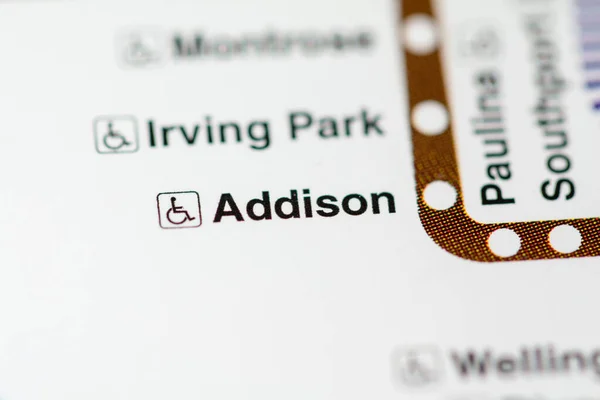 Addison Station on the map. Chicago Metro map.