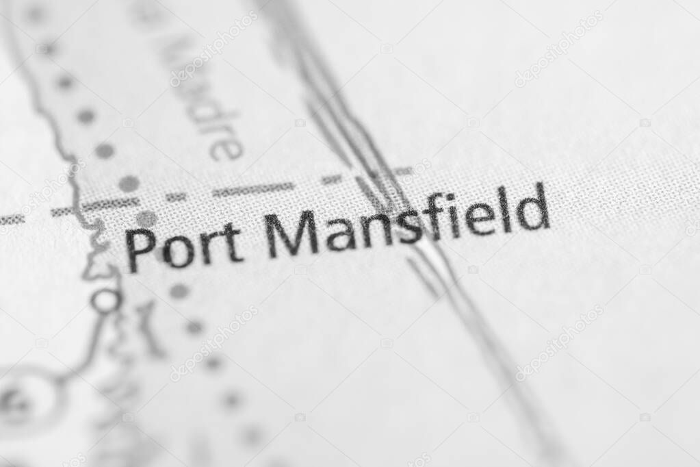 Port Mansfield. Texas. USA, on the map