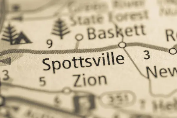 Spottsville Kentucky Abd Haritada — Stok fotoğraf