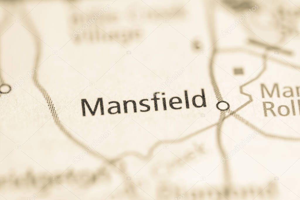 Mansfield. Indiana. USA on the map