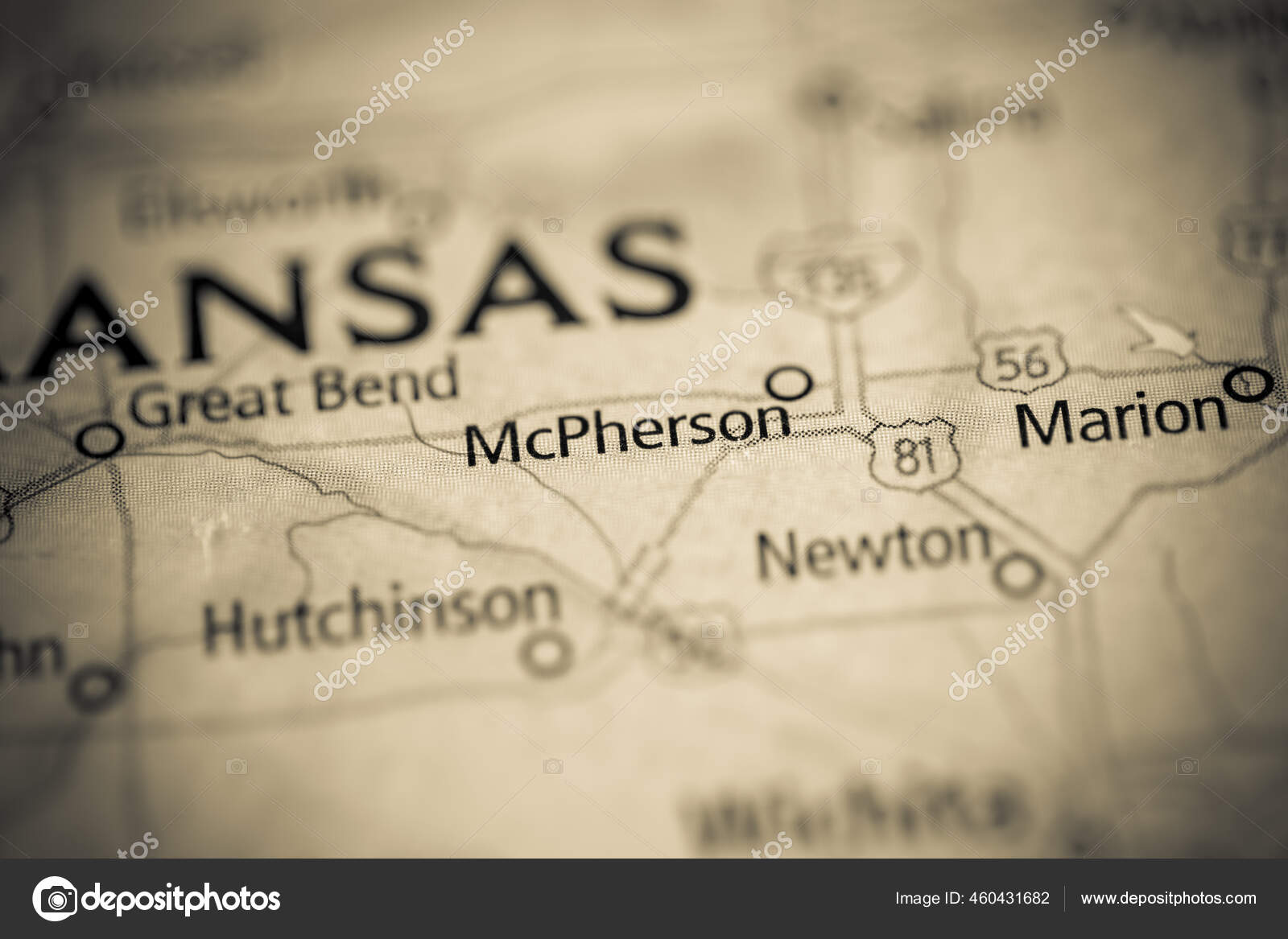 Mcpherson Kansas Usa Map Stock Photo by ©aliceinwonderland2020 460431682