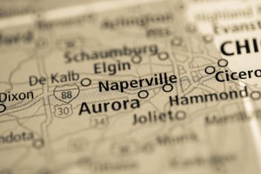 Naperville. Illinois. USA on the map clipart