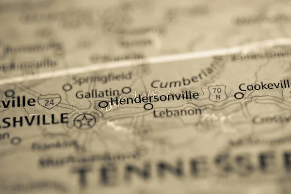 Hendersonville Een Tennessee Usa Interactieve Kaart — Stockfoto