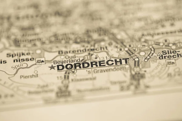 Dordrecht Países Baixos Mapa — Fotografia de Stock