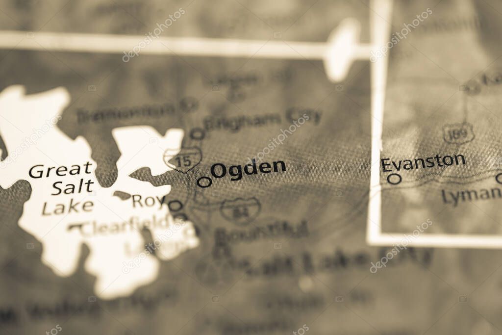 Ogden. Utah. USA on the map