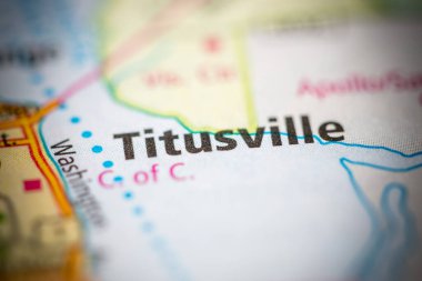 Titusville. Florida. USA on the map clipart