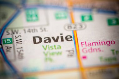 Davie. Florida. USA on the map clipart